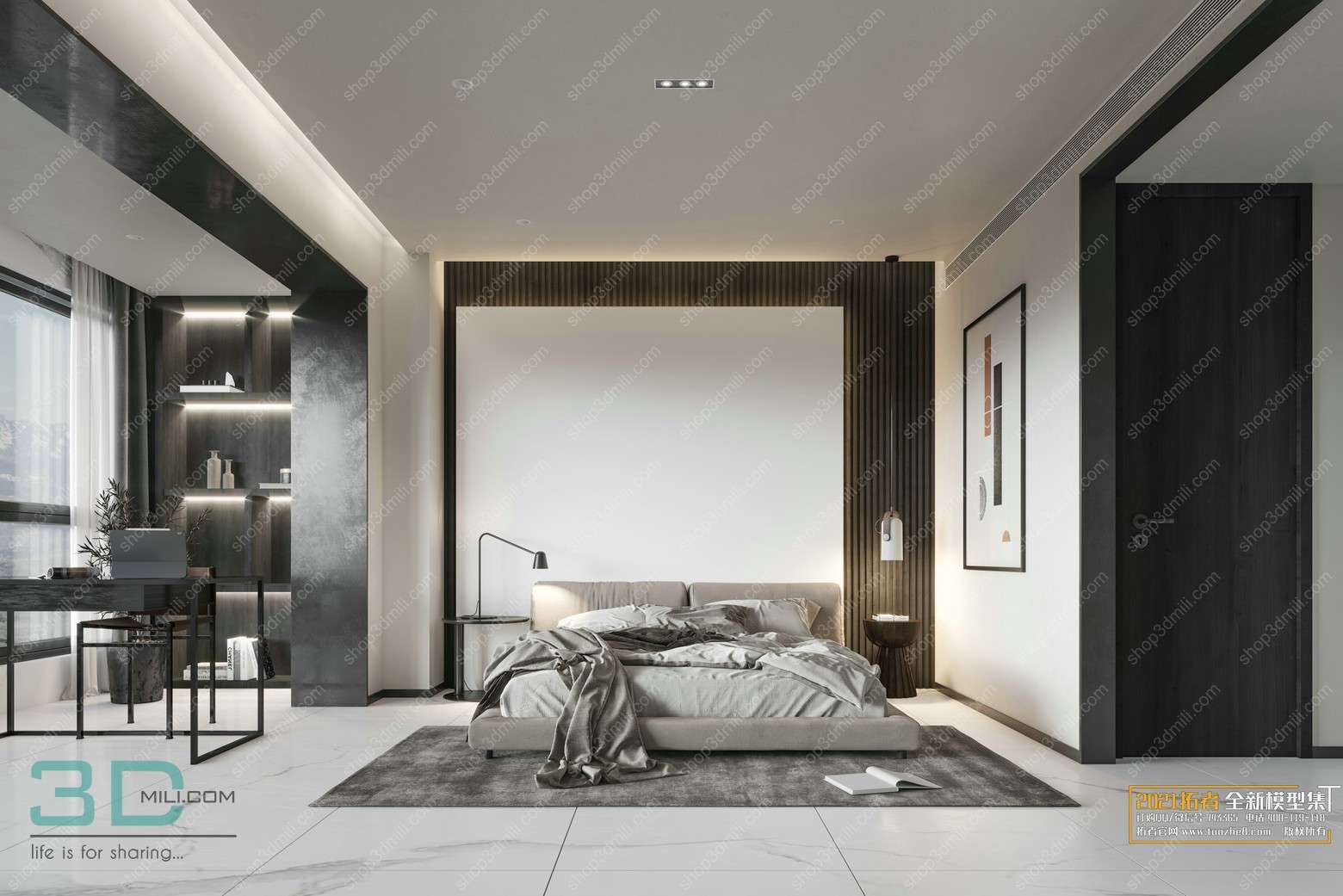 Bedroom Mordern Style 72  3D Model Free Download