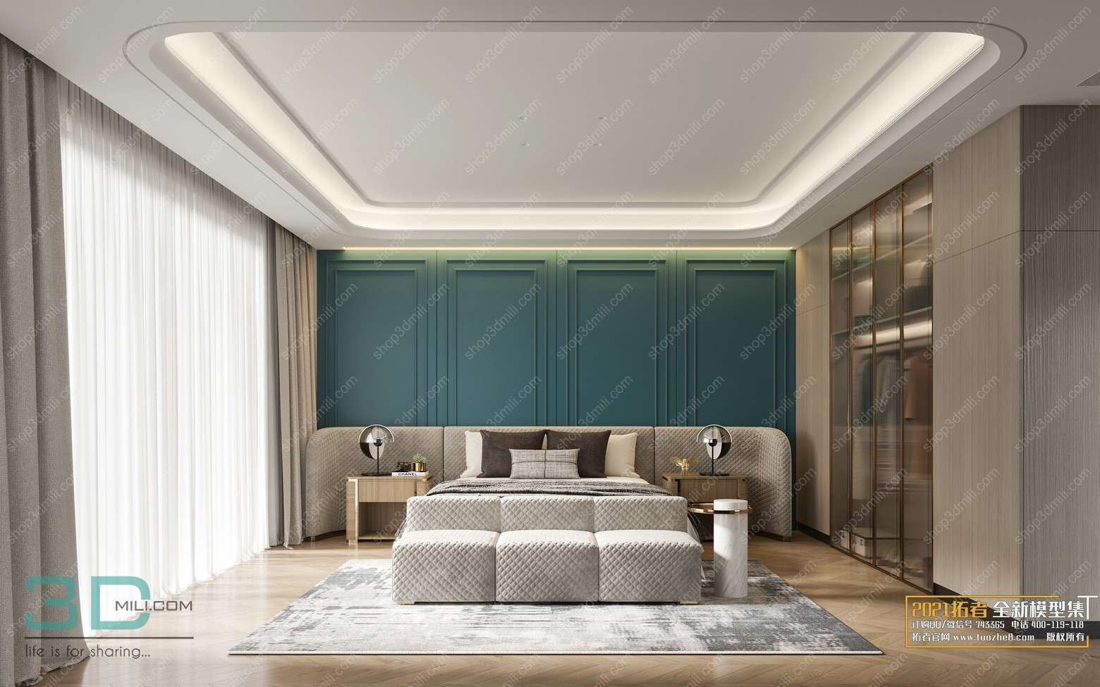Bedroom Mordern Style 78  3D Model Free Download