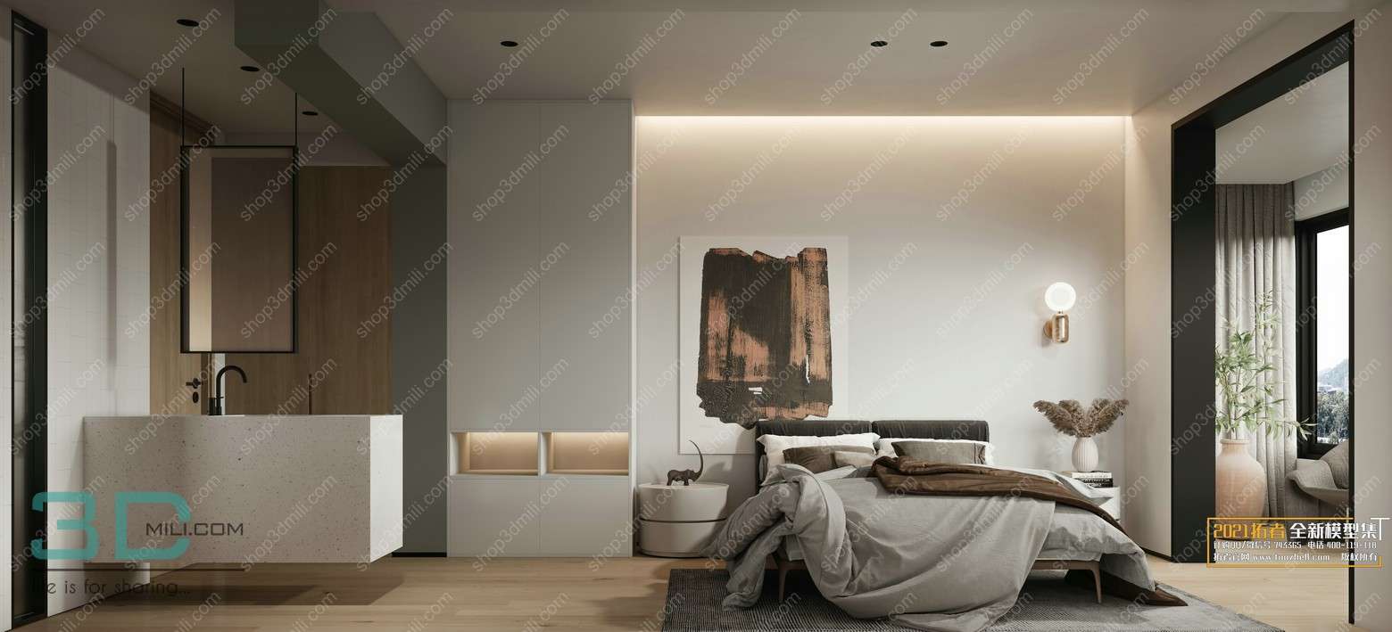 Bedroom Mordern Style 96 3D Model Free Download