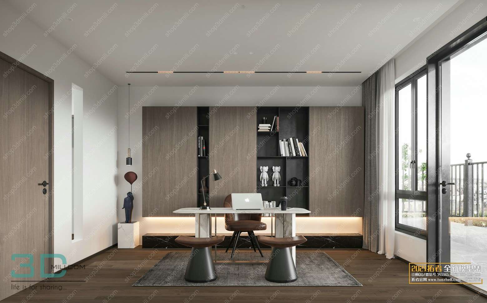 Study room and tea room 05 3D Model 3dsmax File