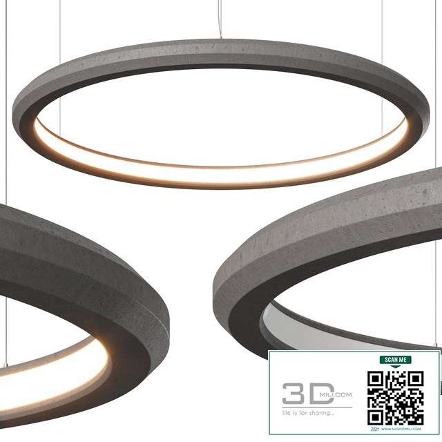 Materica Circle IN Large Concrete Halo Pendant Light