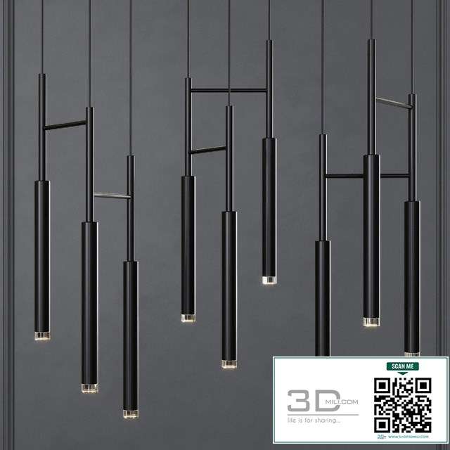 Grok CANDLE Triplex LED Pendant Black