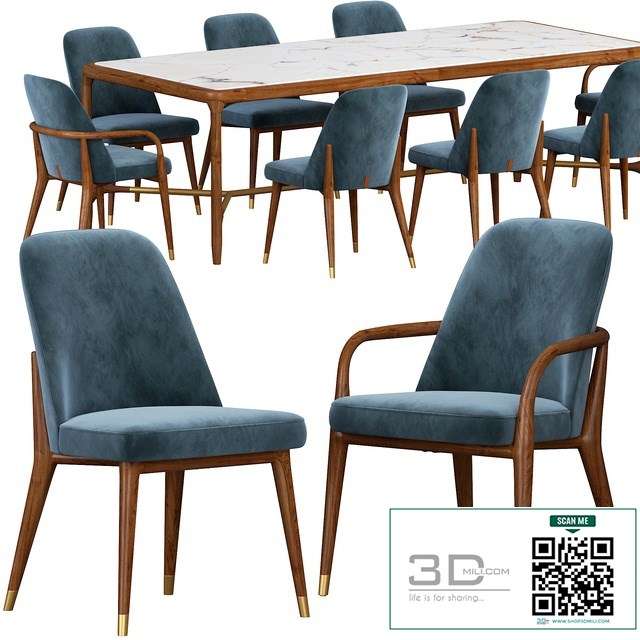 Ulivi Lise chair and ELISEE RECT table