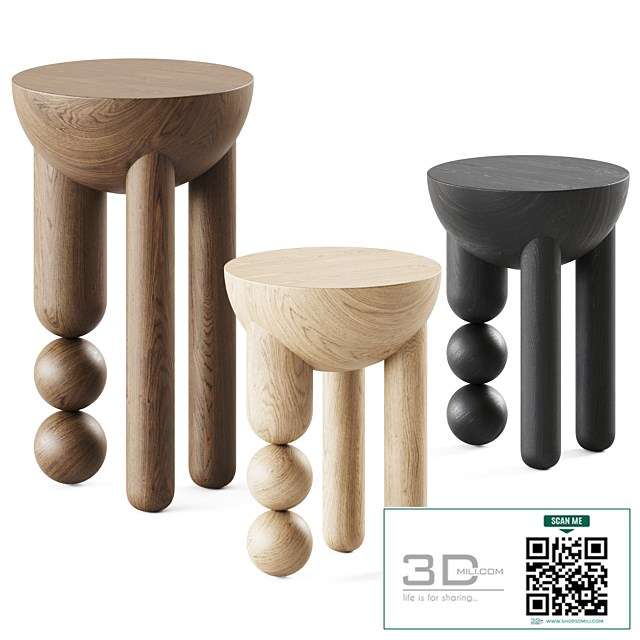 Profiterole Occasional Table / Wooden table