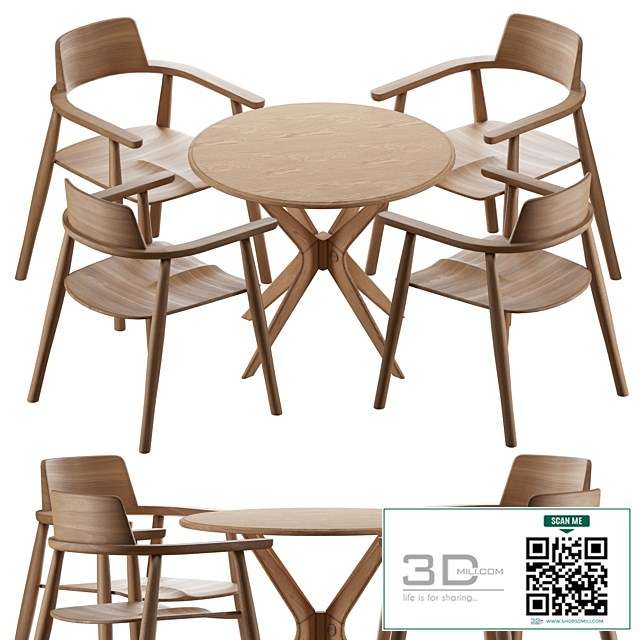 Table Alden with chairs Samurai