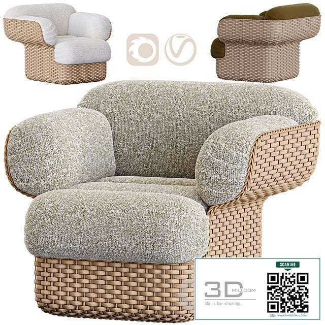 BASKET LOUNGE CHAIR GUBI 3D MODEL
